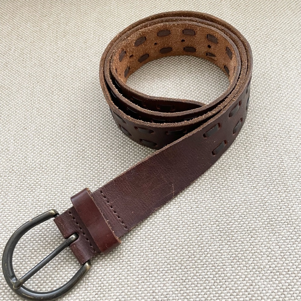 Mossimo Supply co-Brown genuine Leather laced belt.